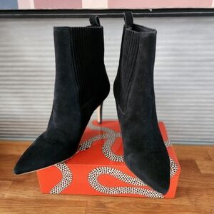 BLACK SUEDE VIA SPIGA BOOTIES 6.5 37